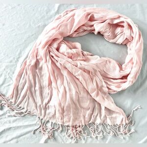 Ashley Cooper Scarf – 100% Viscose Soft Lightweight Blush Pink Wrap with Fringe